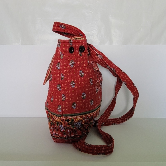 Vera Bradley Floral Red French Provincial Mini Backpack Purse Bag - Picture 3 of 5